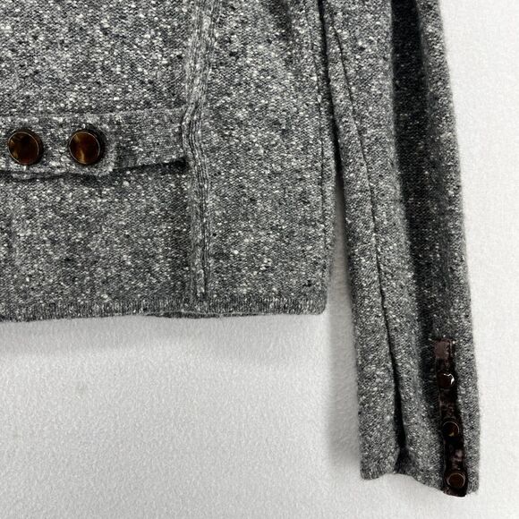 LAUREATE LANE Sweater Womens M Wool Blend Marled Notch Button Front Blazer Gray - Picture 8 of 16